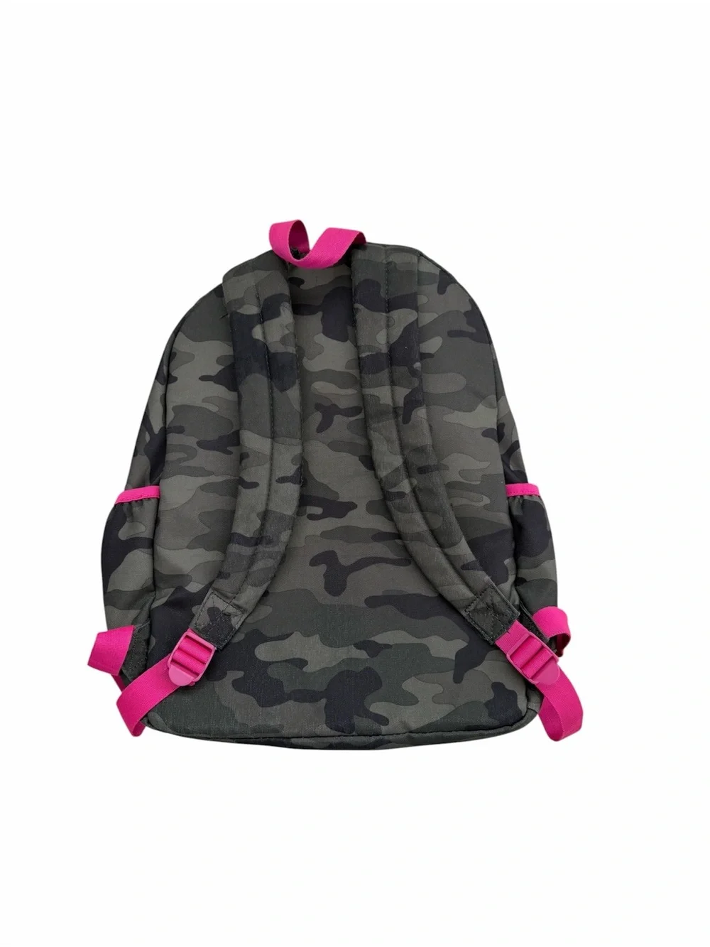 GAP Kids Gray Camo Backpack with Pink Trim and Heart Patch